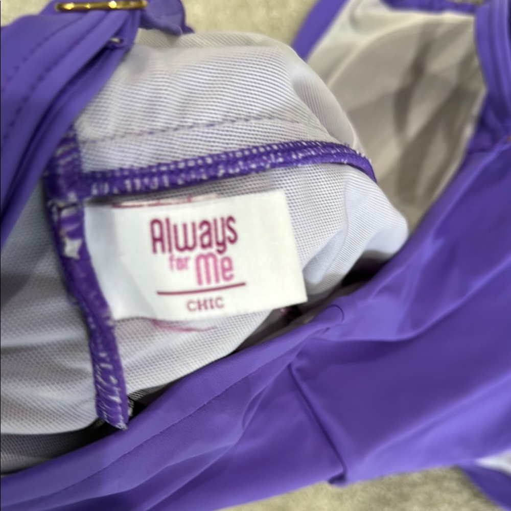 Always For Me Purple Swimsuit with Adjustable Straps Ruched 20 - Picture 9 of 10